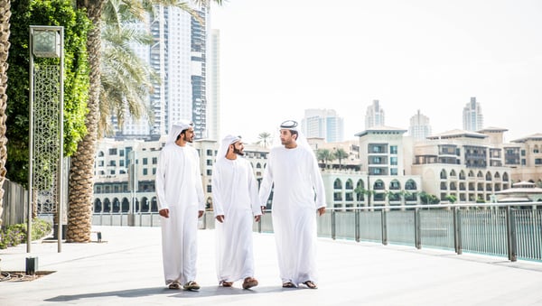 Businessmen walking in Dubai